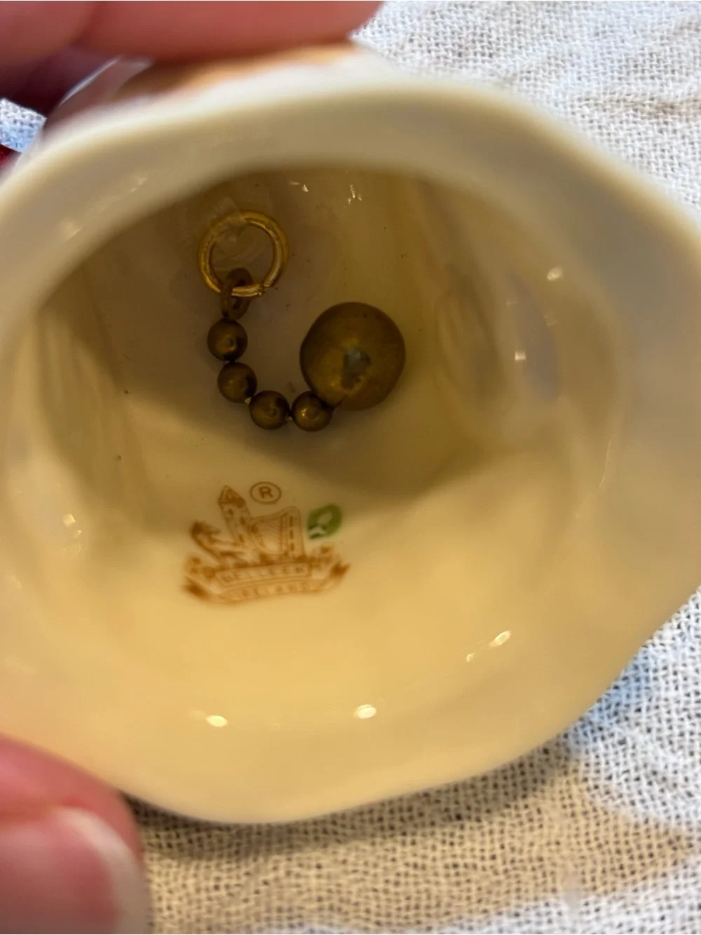 Belleek Fine Parian China Holiday Ceramic Bell Ornament